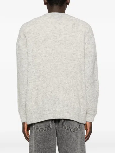 American Vintage Patch Crew-neck Sweater In Gray