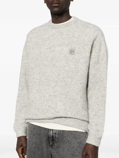 American Vintage Patch Crew-neck Sweater In Gray