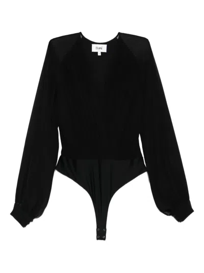 Botsi Wrap Long-sleeve Blouse In Black