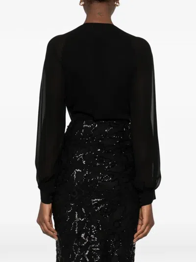 Botsi Wrap Long-sleeve Blouse In Black