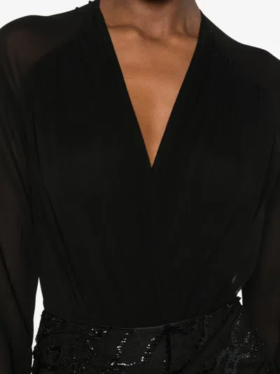 Botsi Wrap Long-sleeve Blouse In Black