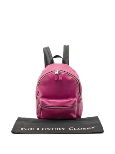 Pre-owned Coach Charlie Leather Backpack In Pink