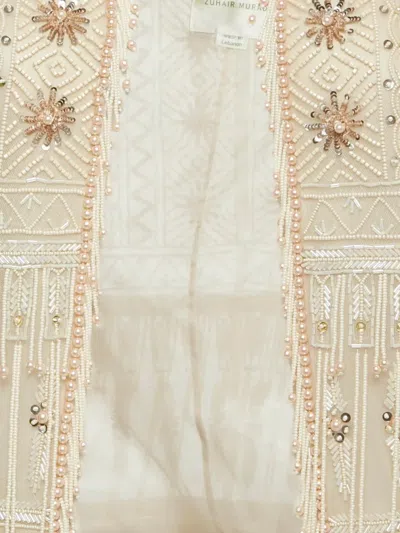 Pre-owned Zuhair Murad Embellished Fringed Jacket In Neutral