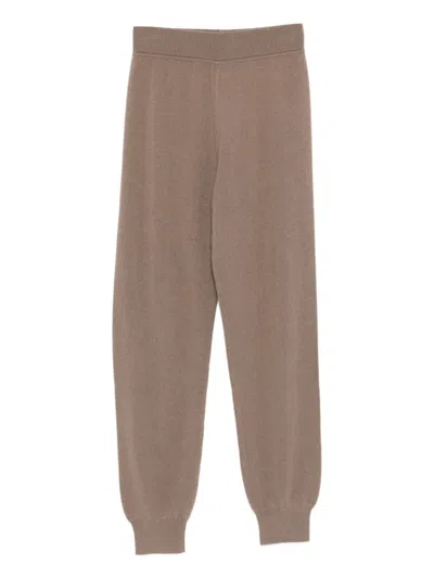 Joseph Ribbed-knit Trousers In Brown