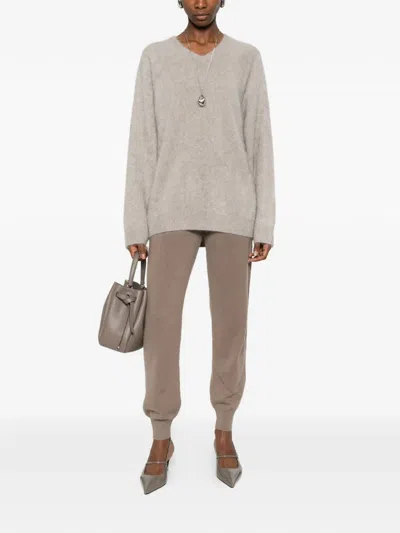 Joseph Ribbed-knit Trousers In Brown