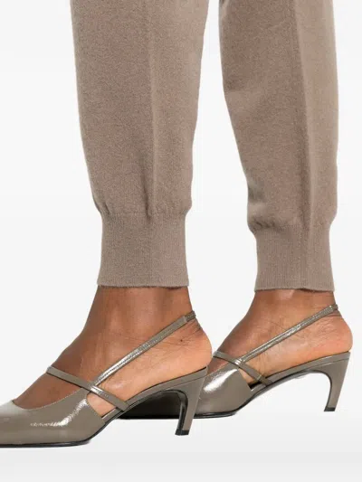 Joseph Ribbed-knit Trousers In Brown