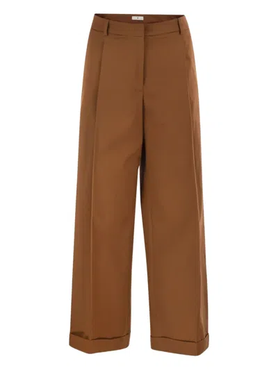 Pt Torino Turn-up Trousers In Brown