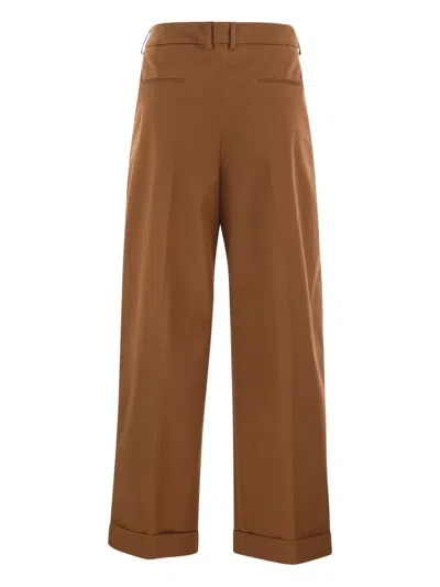 Pt Torino Turn-up Trousers In Brown