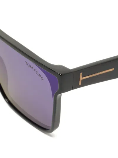 Pre-owned Tom Ford Whyat Shield Sunglasses In Black
