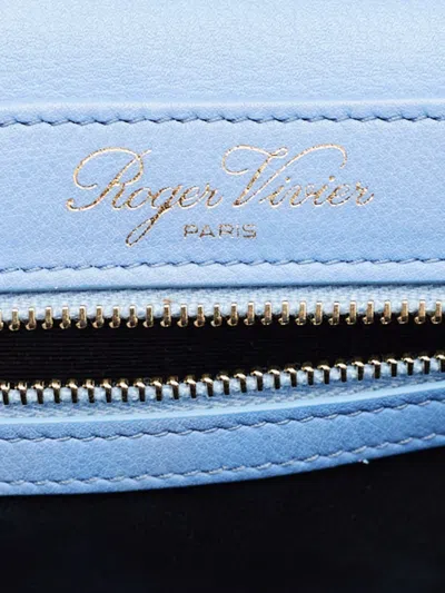 Pre-owned Roger Vivier Vintage Viv Leather Shoulder Bag In Blue