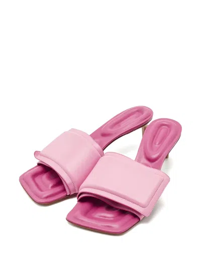 Pre-owned Jacquemus Leather Square Sandals In Pink