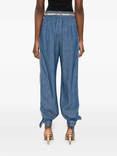 Zimmermann Lace-embellishment Drawstring-fastening Trousers In Blue