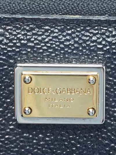 Pre-owned Dolce & Gabbana Zip Leather Wallet In Black