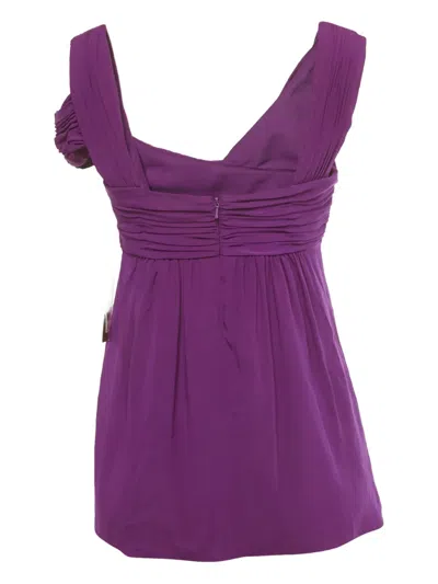Pre-owned Nicole Miller Ruched Top In Purple