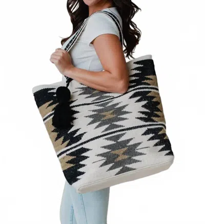 Panache Apparel Aztec Tote Bag In Black In Black