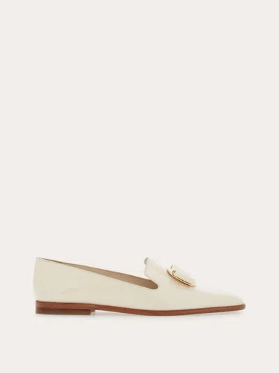 Ferragamo Women's Vara Plate Loafer In White In White