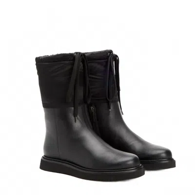 Aquatalia Women's Nylon Shearling Lining Mid Calf Winter Boots In Black In Black