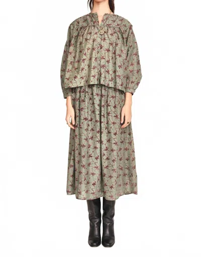 Mirth Women's Oslo V-neck Blouse In Green In Brown