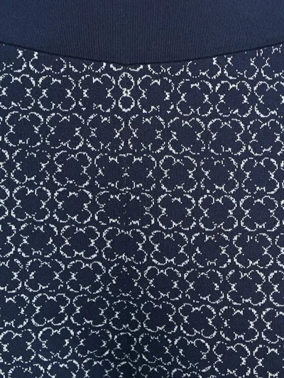 Pre-owned Carolina Herrera Vintage Flower-print Trousers In Blue