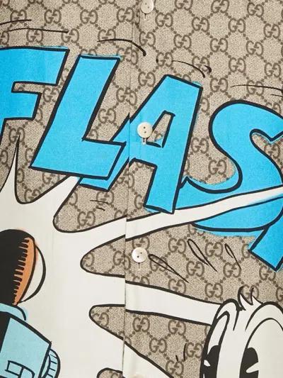 Pre-owned Gucci X Disney Gg-pattern Shirt In Neutral