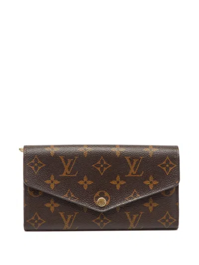 Pre-owned Louis Vuitton Sarah Monogram Canvas Wallet In Brown