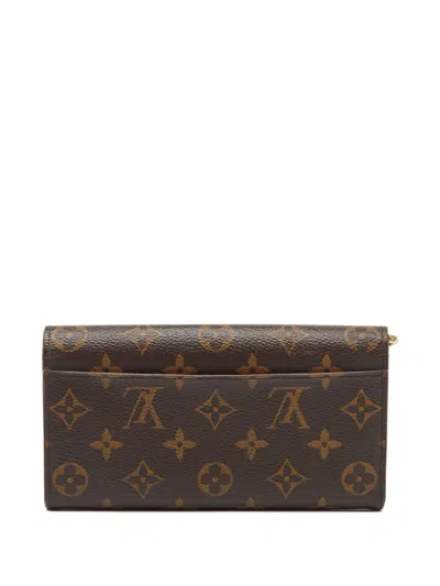 Pre-owned Louis Vuitton Sarah Monogram Canvas Wallet In Brown
