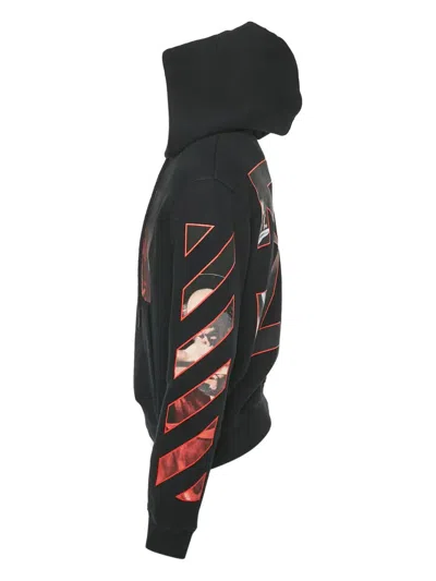 Pre-owned Off-white Printed Hoodie In Black