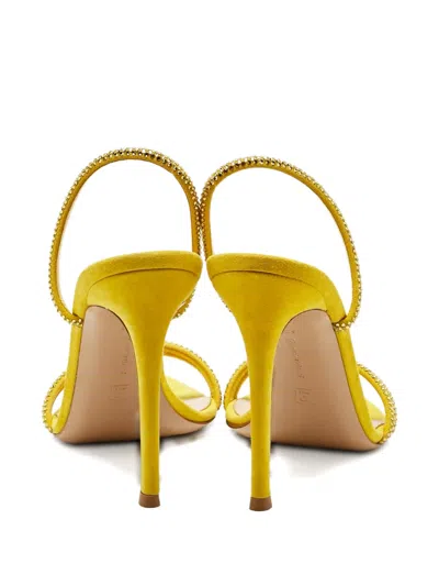 Pre-owned Gianvito Rossi Cannes Embellished Strappy Sandals In Yellow