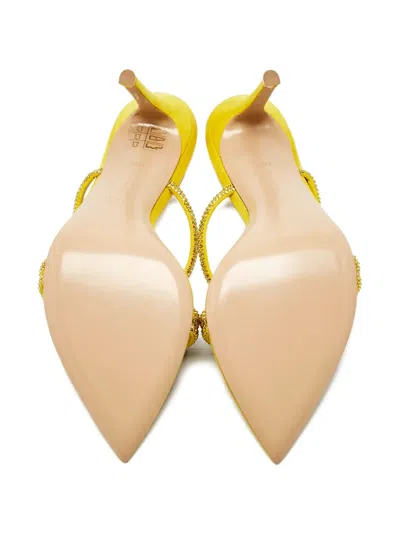 Pre-owned Gianvito Rossi Cannes Embellished Strappy Sandals In Yellow