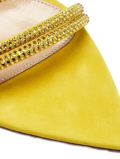 Pre-owned Gianvito Rossi Cannes Embellished Strappy Sandals In Yellow
