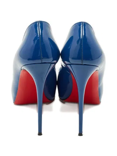 Pre-owned Christian Louboutin Prive Peep-toe Pumps In Blue