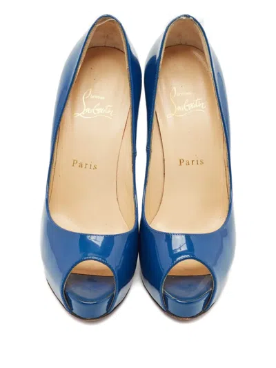 Pre-owned Christian Louboutin Prive Peep-toe Pumps In Blue