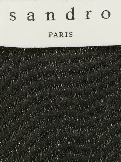 Pre-owned Sandro Floral-print Long-sleeve Dress In Black