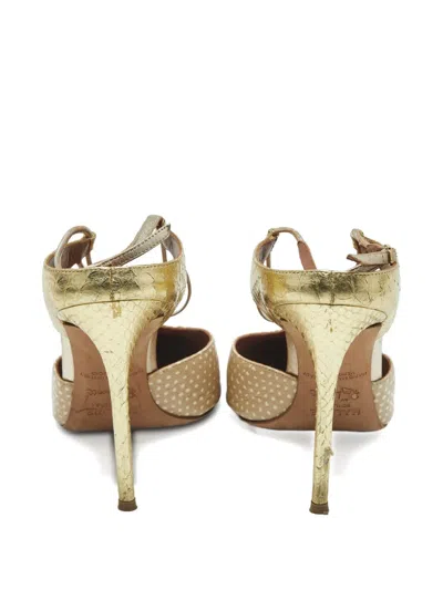 Pre-owned Malone Souliers Printed Mules In Neutral