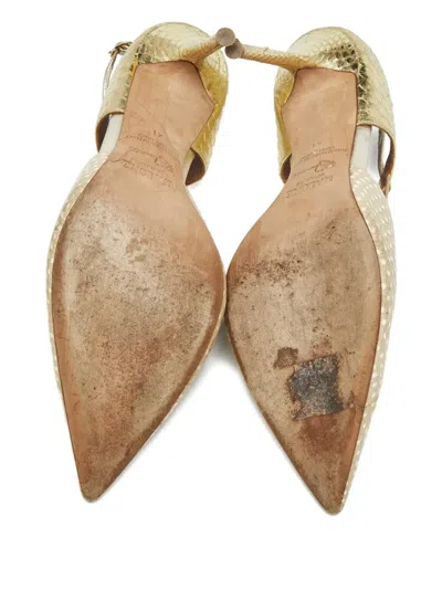 Pre-owned Malone Souliers Printed Mules In Neutral
