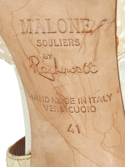 Pre-owned Malone Souliers Printed Mules In Neutral