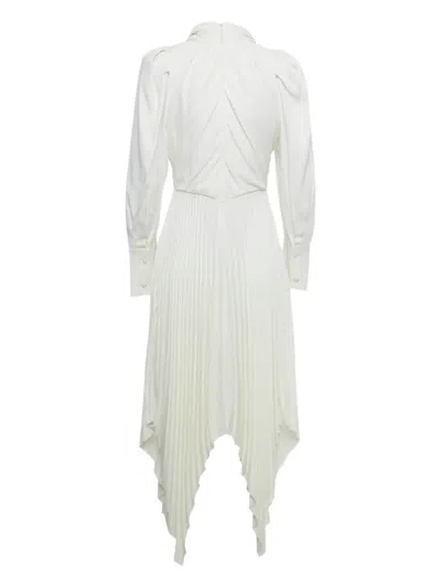 Pre-owned Khaite Plissé-detail Asymmetric Midi Dress In White