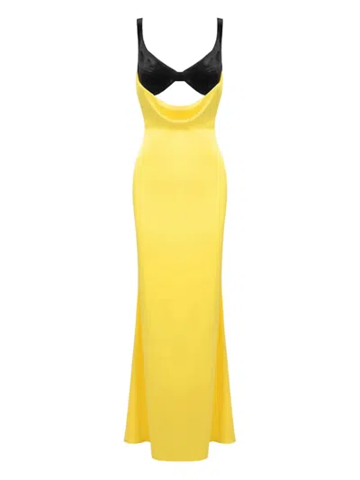 Pre-owned Rasario Cut-out Maxi Dress In Yellow