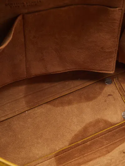 Pre-owned Bottega Veneta Maxi Intrecciato Arco 33 Woven Leather Tote Bag In Yellow