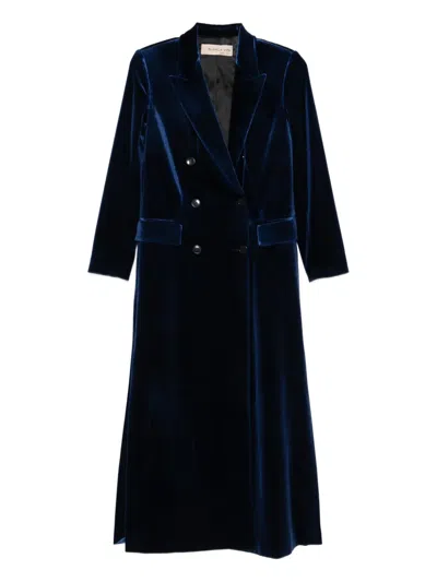 Blanca Vita Double-breasted Coat In Blue