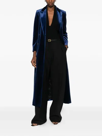 Blanca Vita Double-breasted Coat In Blue