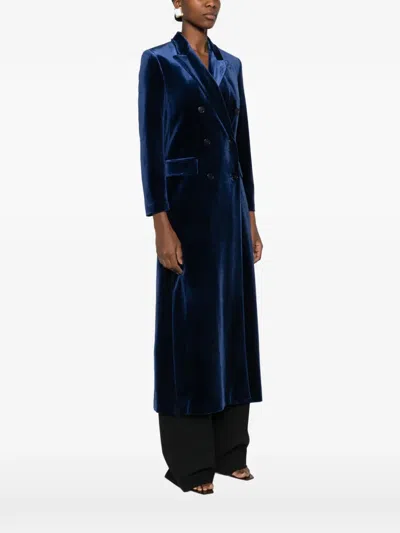 Blanca Vita Double-breasted Coat In Blue