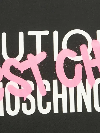 Pre-owned Boutique Moschino Logo-print Long Sweatshirt In Black