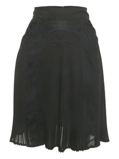 Pre-owned Cavalli Class Chiffon Pleated Skirt In Black