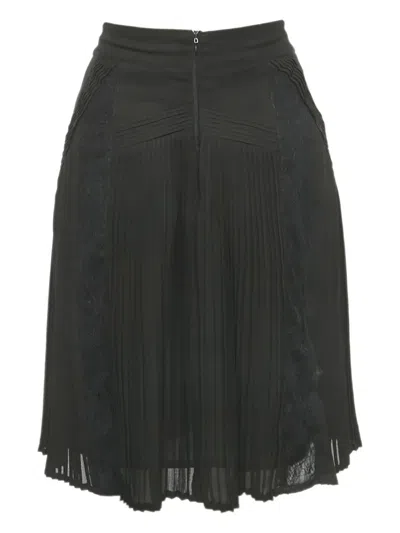 Pre-owned Cavalli Class Chiffon Pleated Skirt In Black