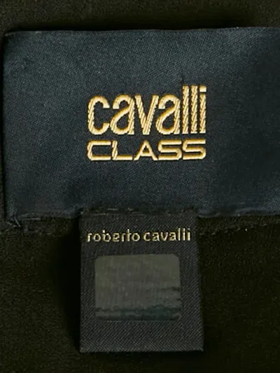 Pre-owned Cavalli Class Chiffon Pleated Skirt In Black