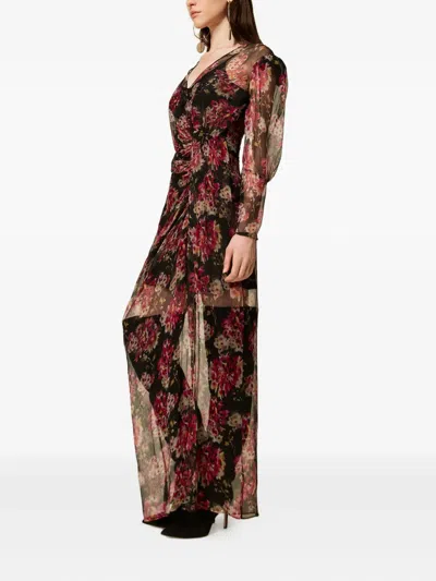 Twinset Floral-print Maxi Dress In Multi