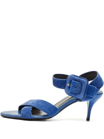 Pre-owned Roger Vivier Vintage Criss-cross Buckle Sandals In Blue