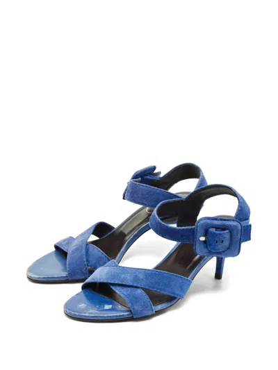 Pre-owned Roger Vivier Vintage Criss-cross Buckle Sandals In Blue