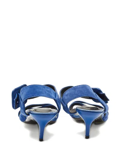 Pre-owned Roger Vivier Vintage Criss-cross Buckle Sandals In Blue